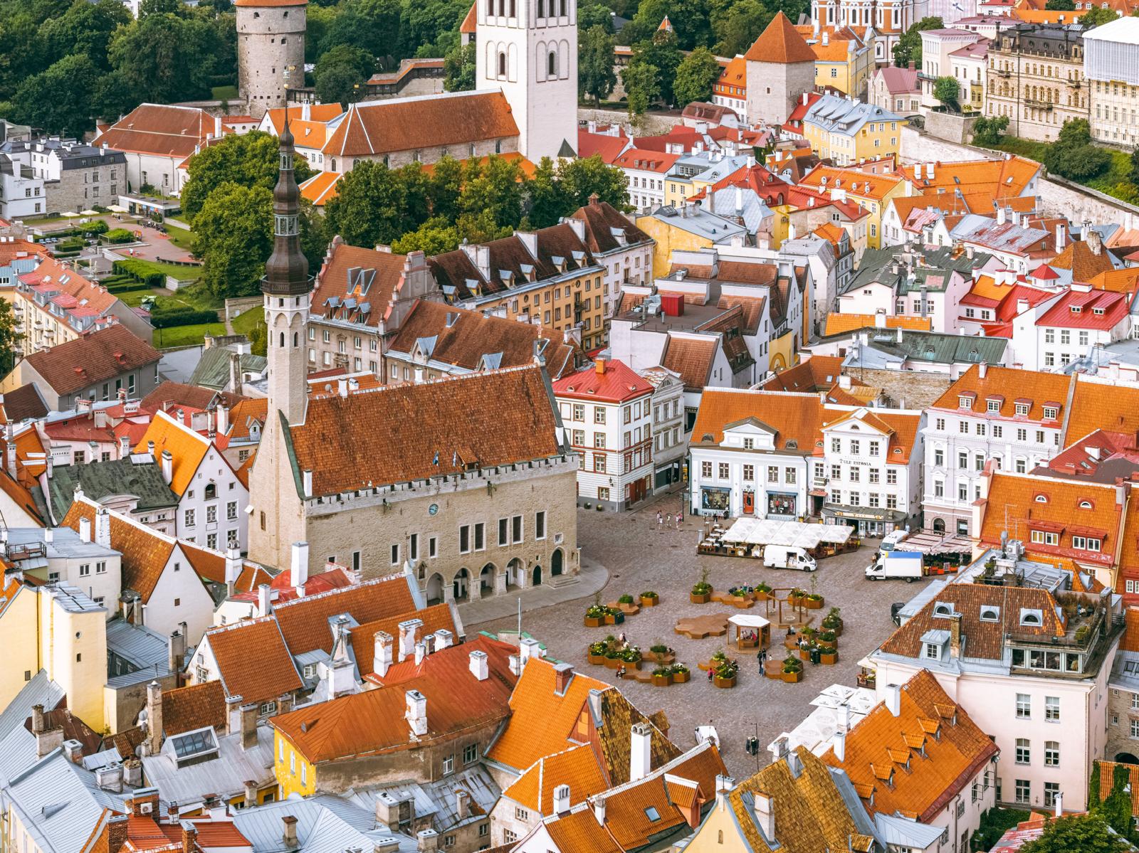 Aerial view of Tallinn Old Town